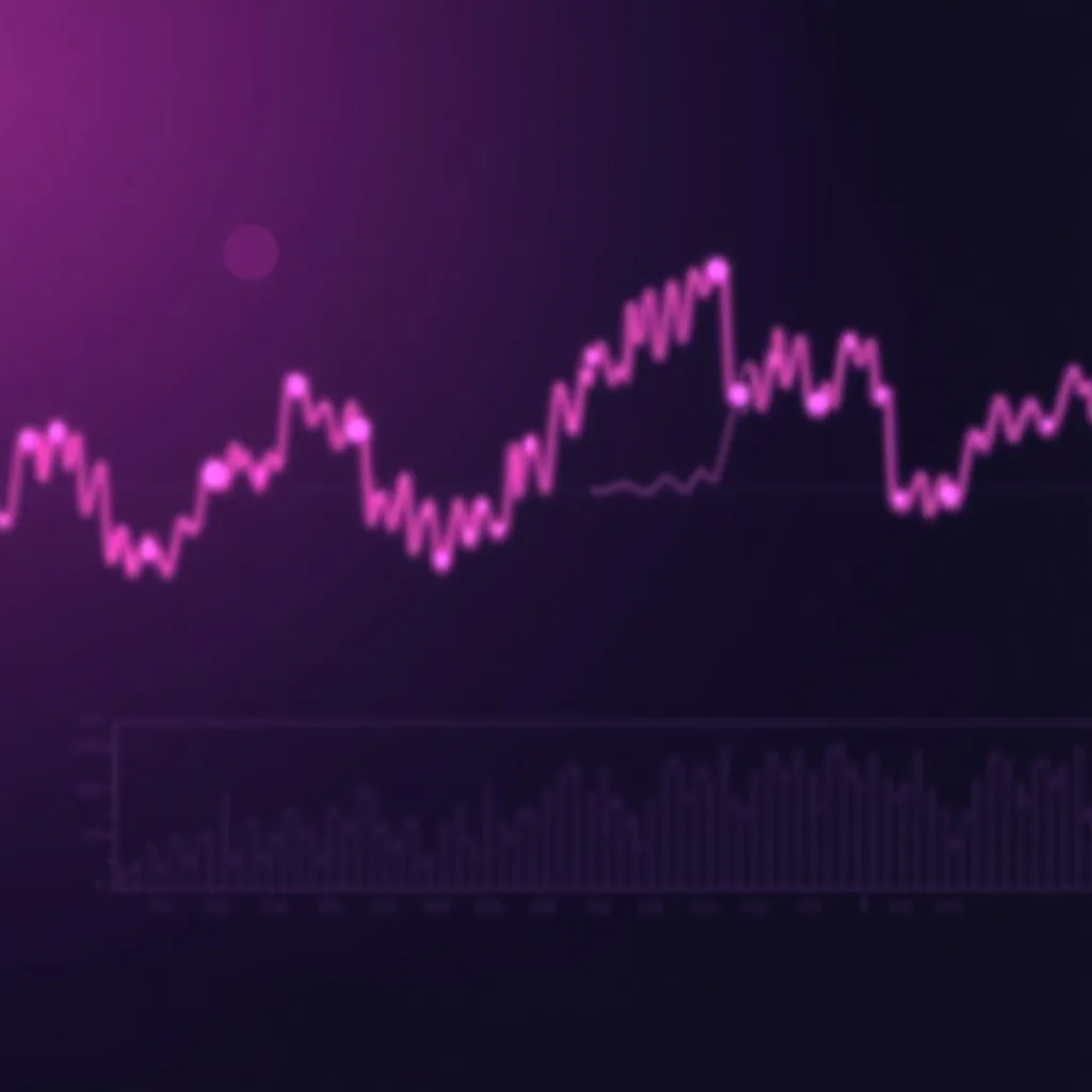 Abstract financial data visualization with soft pink and lav